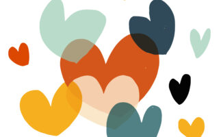 Bien avec mes proches, illustration avec des cœurs