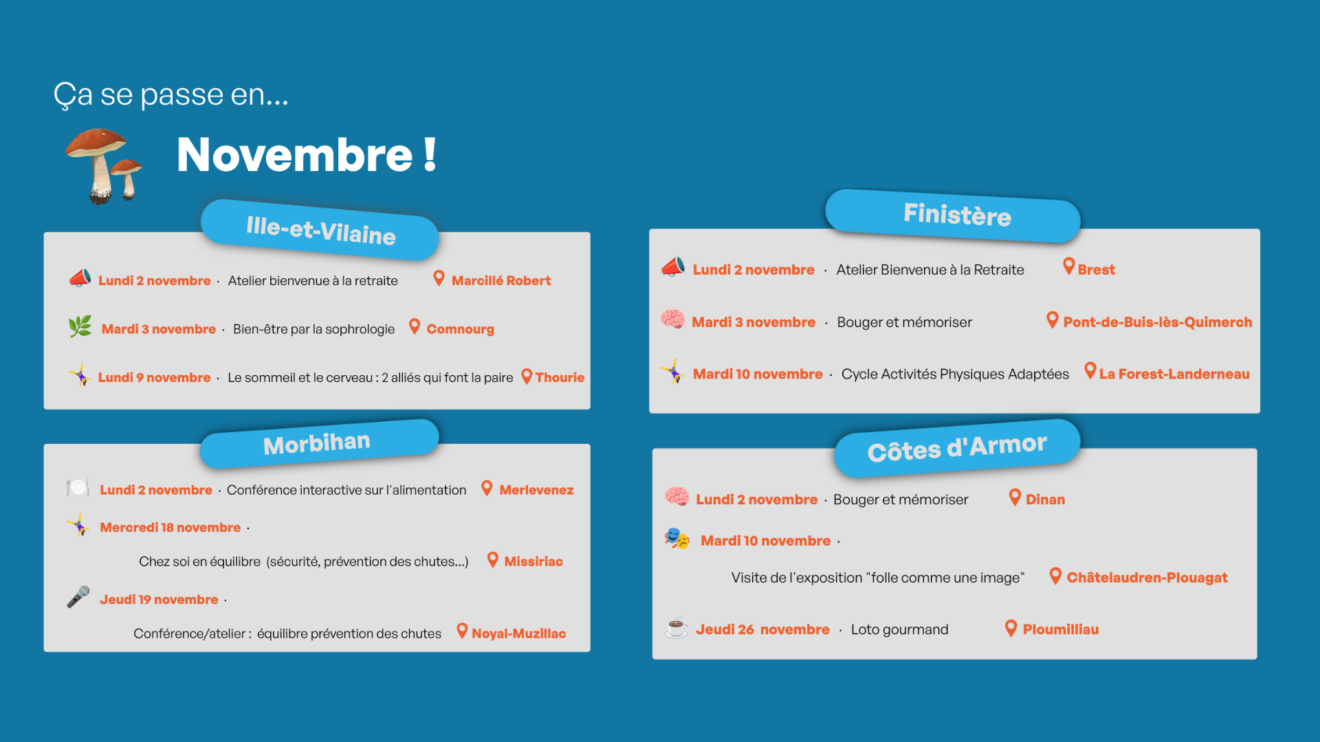 Agenda de novembre - trouver mon activité